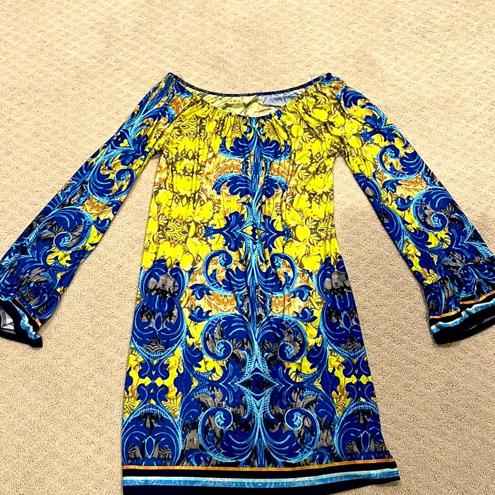 Beautiful, bold colors Anthropologie dress, size small.